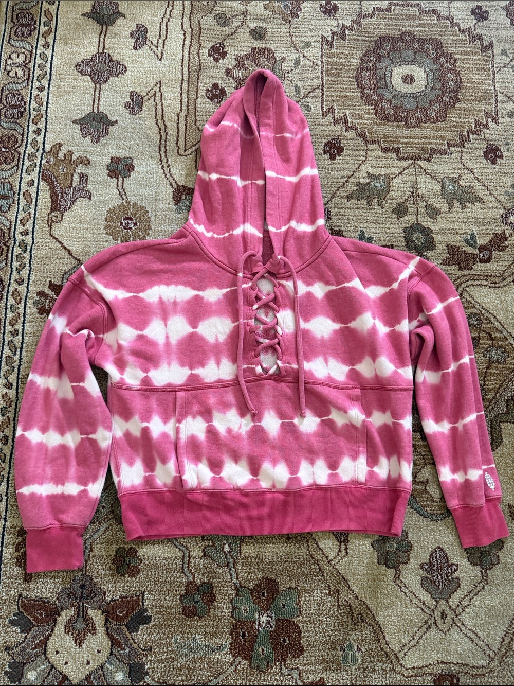 Free people movement pink tie dye hoodie m